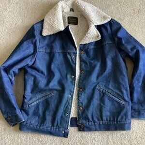 Vintage Maverick Coat Mens Sherpa Lining Jean Jacket Heavy Yellowstone Farmer L